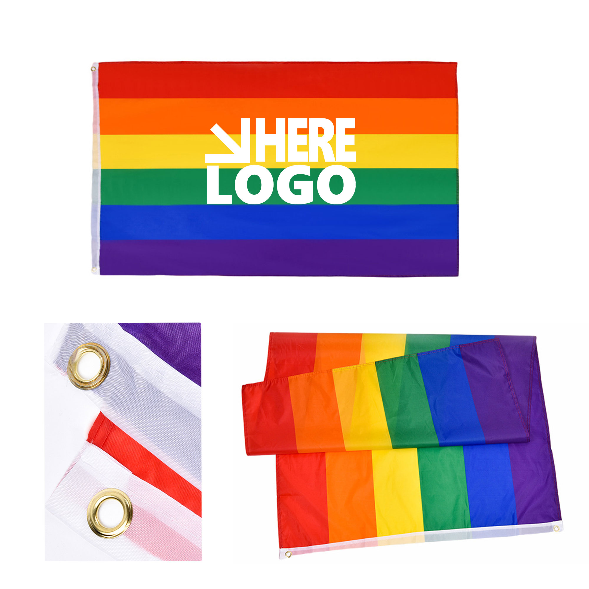 35"x 59"  Rainbow Flag MOQ 50 Pride Day 1