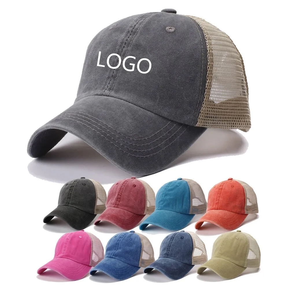 Adjustable washable cotton mesh cap 6