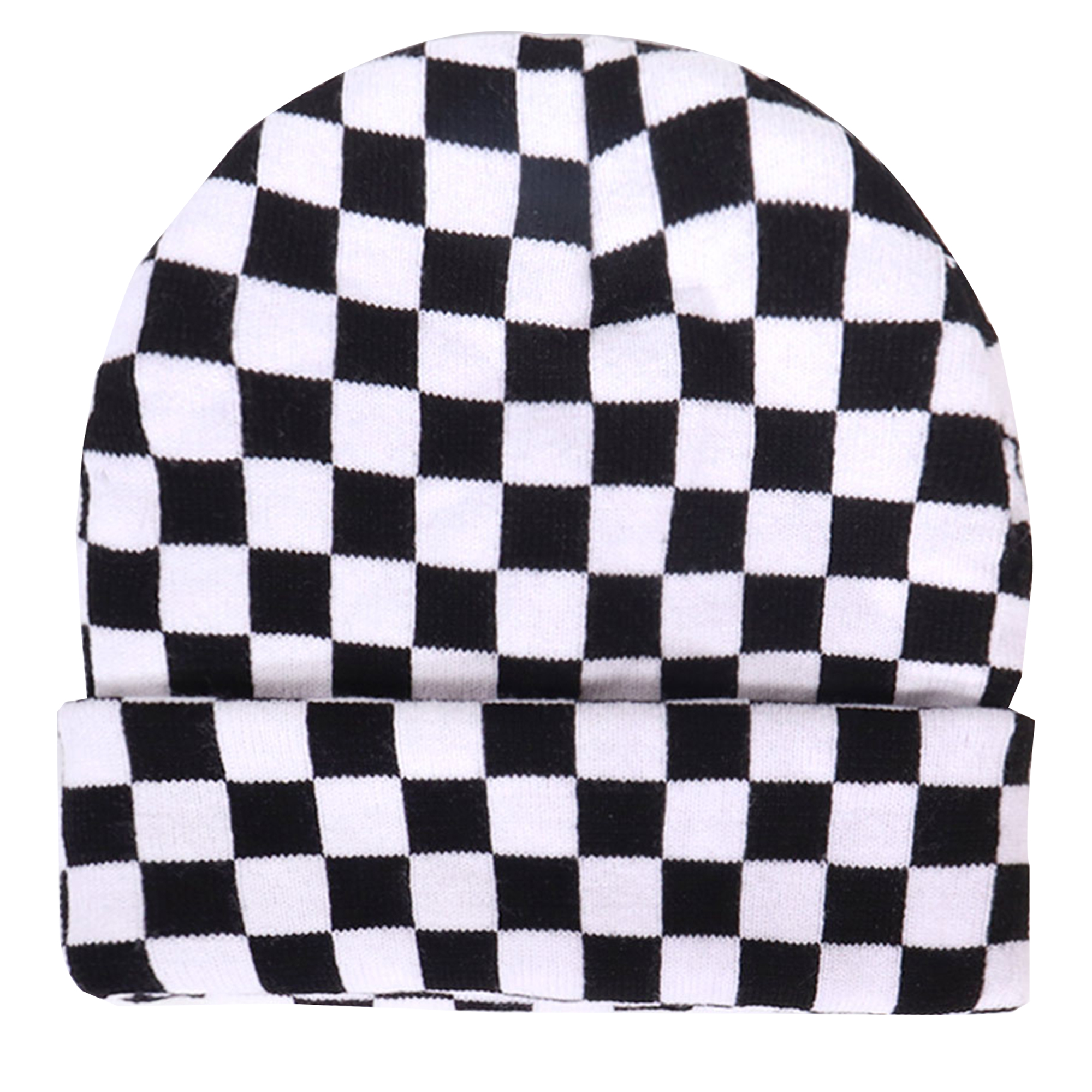 Checkered Pattern Knit Hat for Winter 6