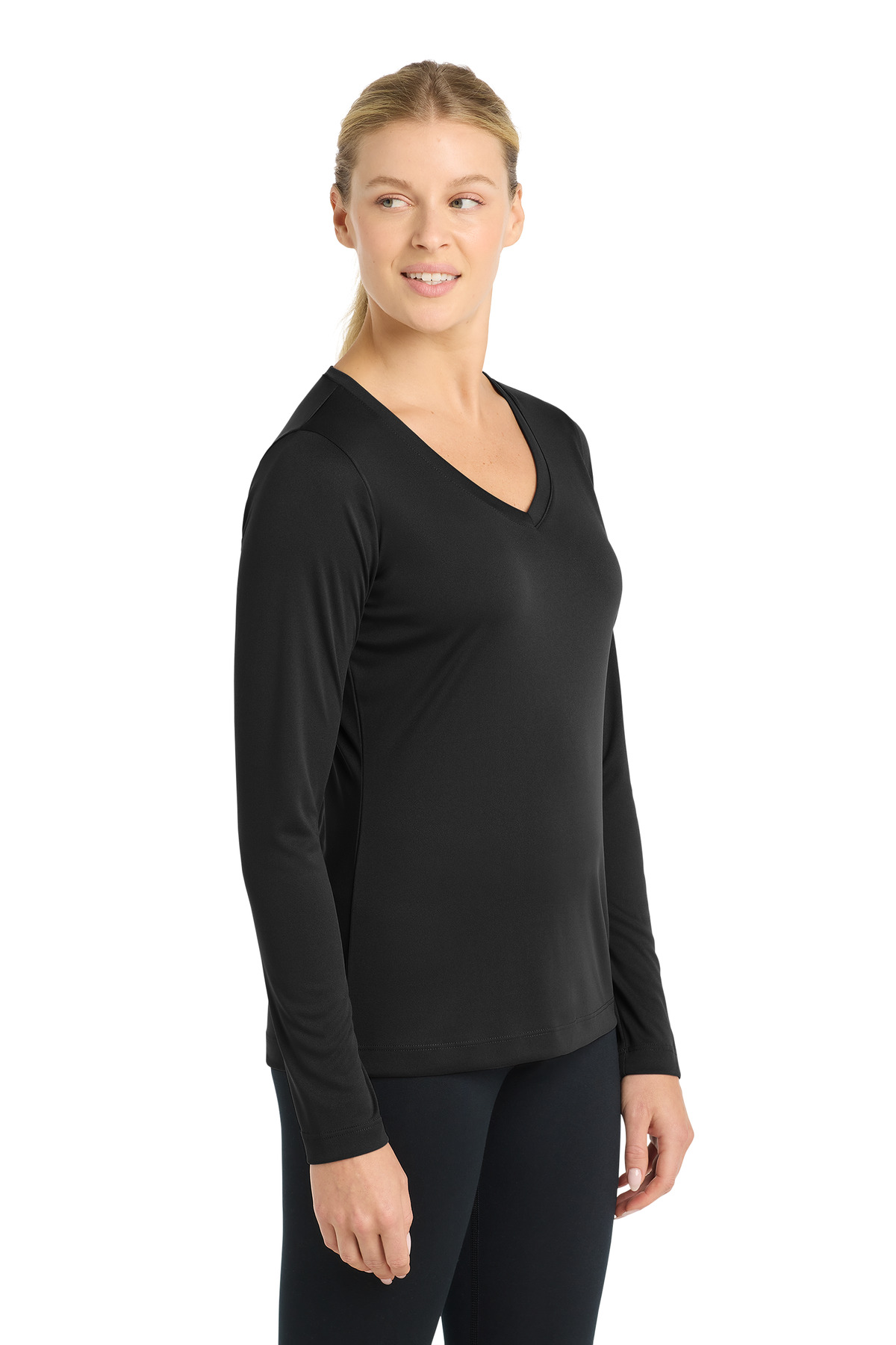 Sport-Tek Women's Long Sleeve PosiCharge Competitor V-Neck Tee. LST353LS 79