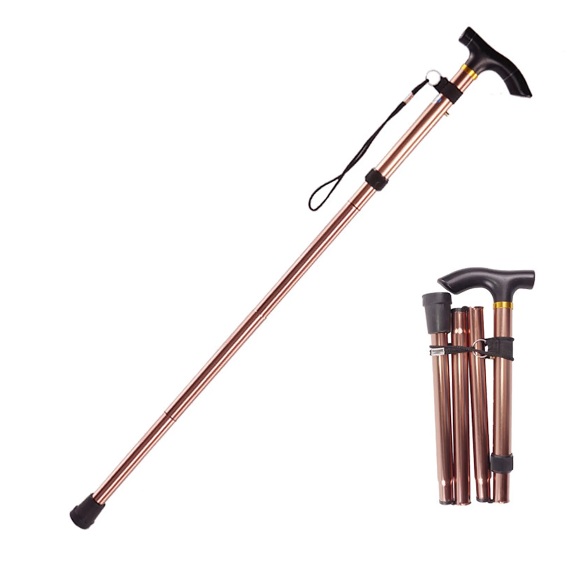 Folding Light Walking Stick Adjustable Aluminum 1