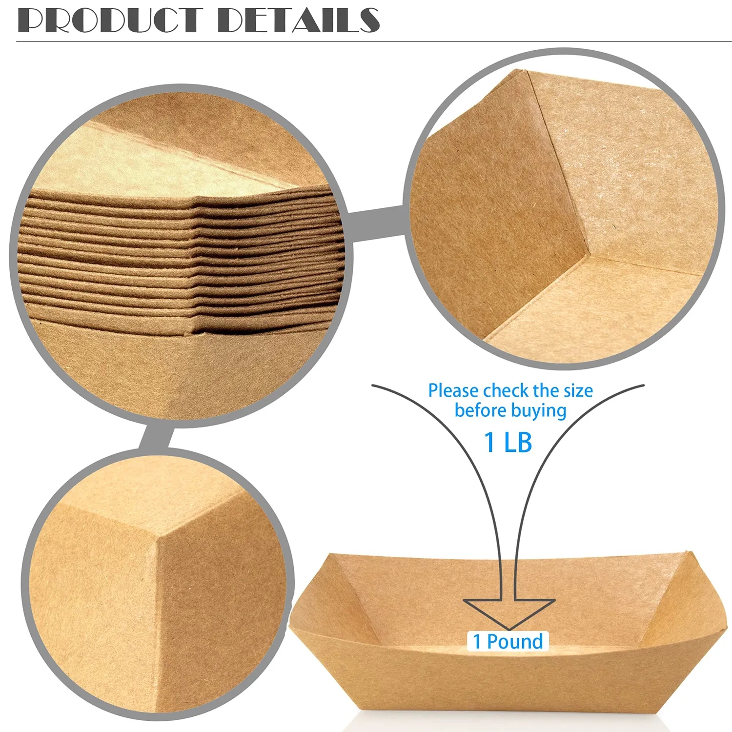 Kraft Paper Food Holder Boat Tray 5