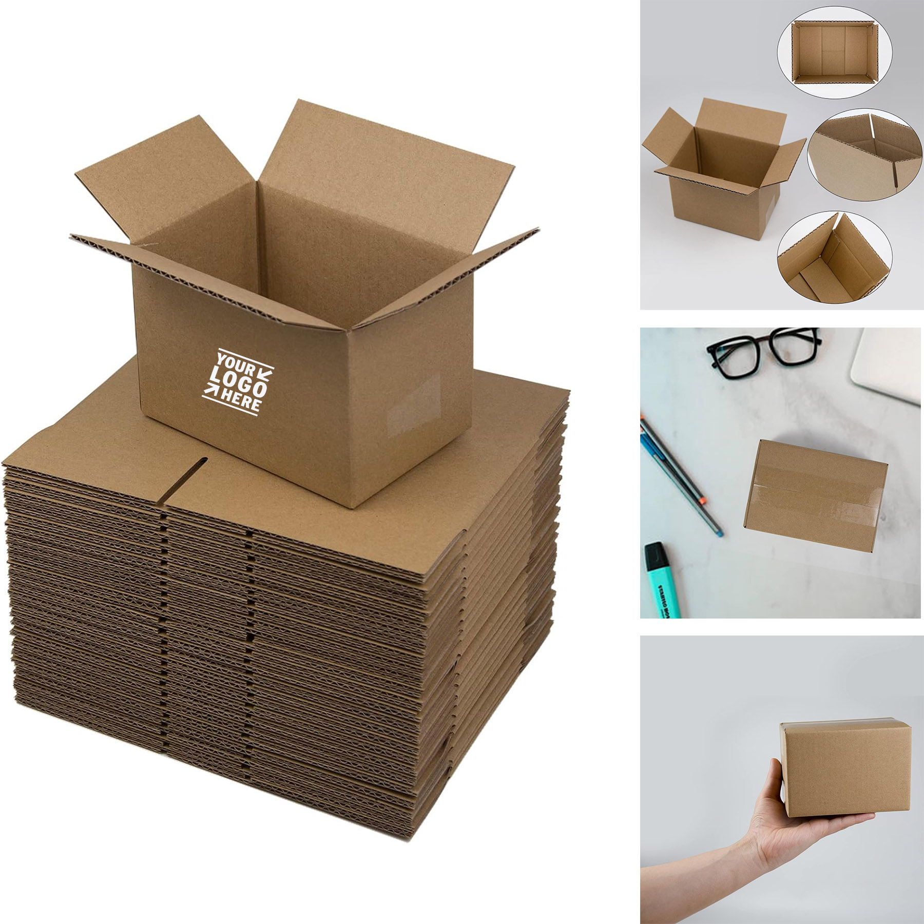 Small Easy to Fold 6x4x4 Inches Corrugated Cardboard Shipping Box