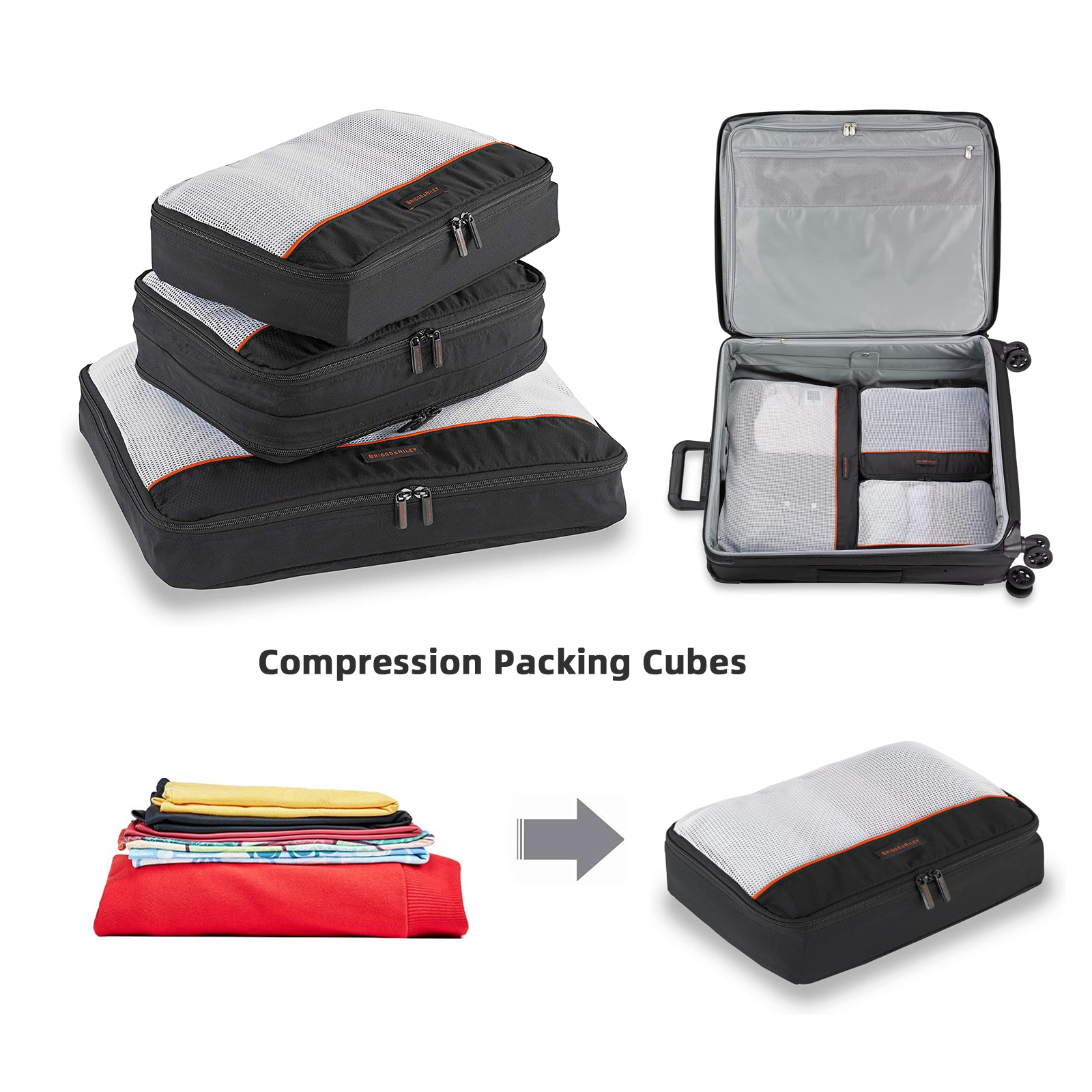 3 Pack Zippered Packing Cubes