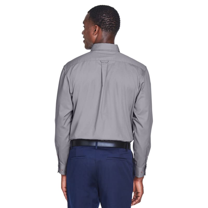 Harriton Men's Tall Easy Blend™ Long-Sleeve Twill Shirt With Stain-Release 2