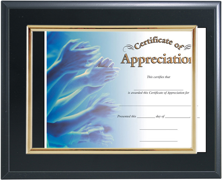 Slide In Certificate Plaque-Black