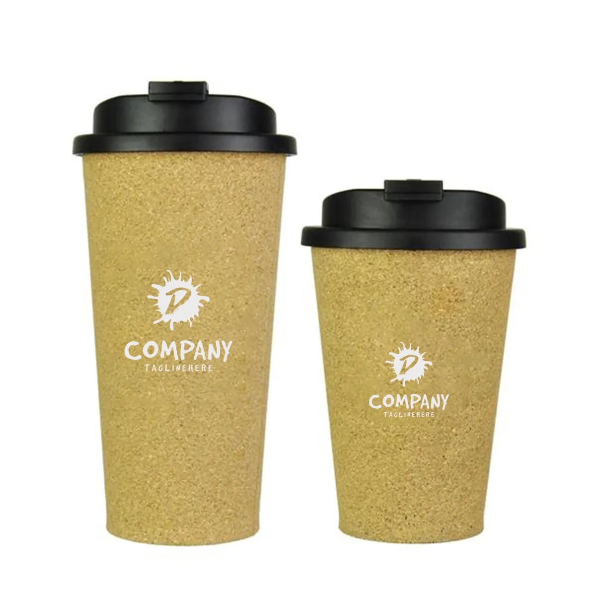 Custom Cork Take-Out Size Coffee Mug With Lid 12Oz 16Oz 2