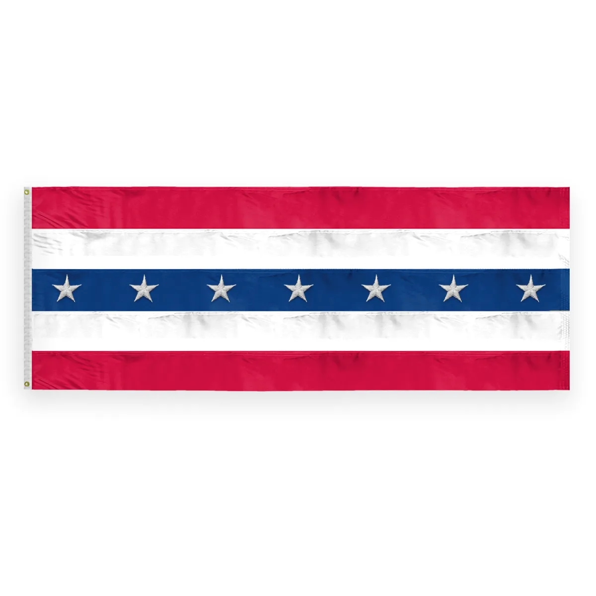 Sewn USA Patriotic Flat with Stars - 3' x 8' Nylon 2