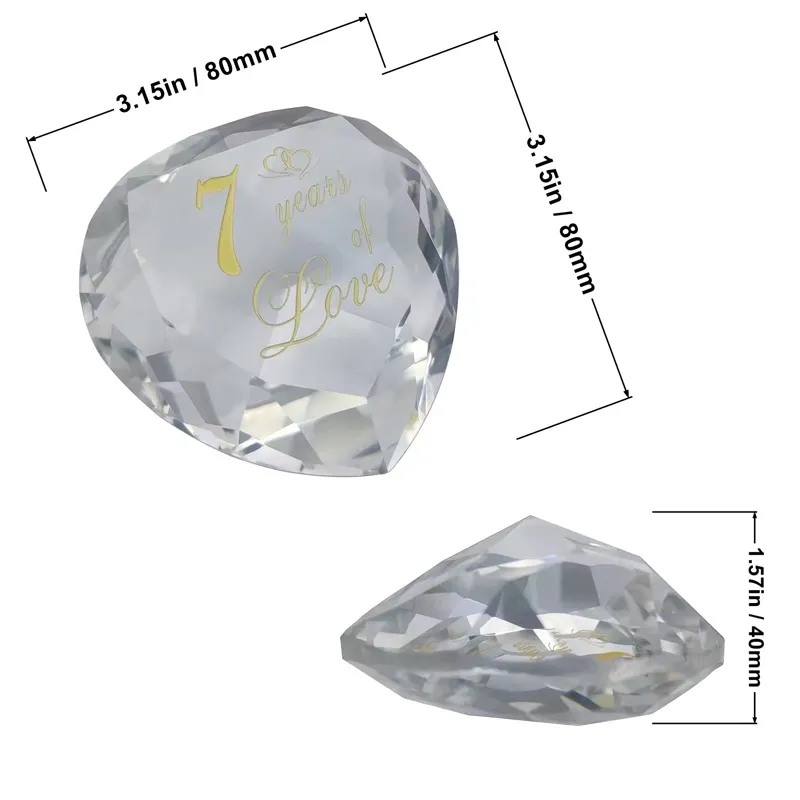 Personalized Crystal Heart Paperweights 5