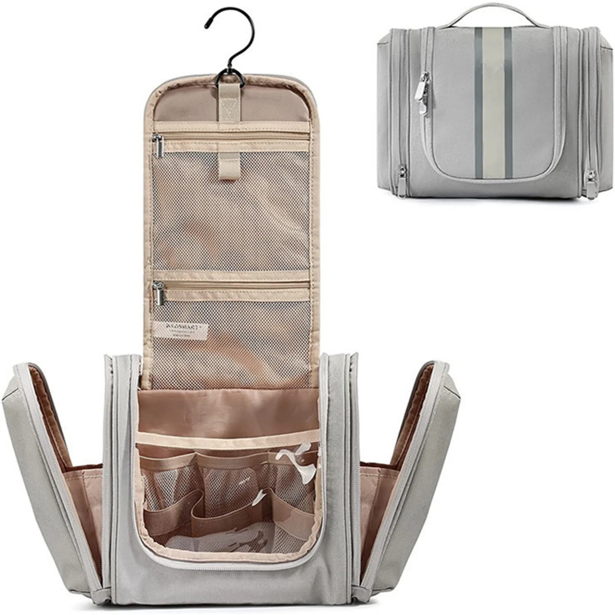 Travel Toiletry Organizer Bag With Hanging Hook 1