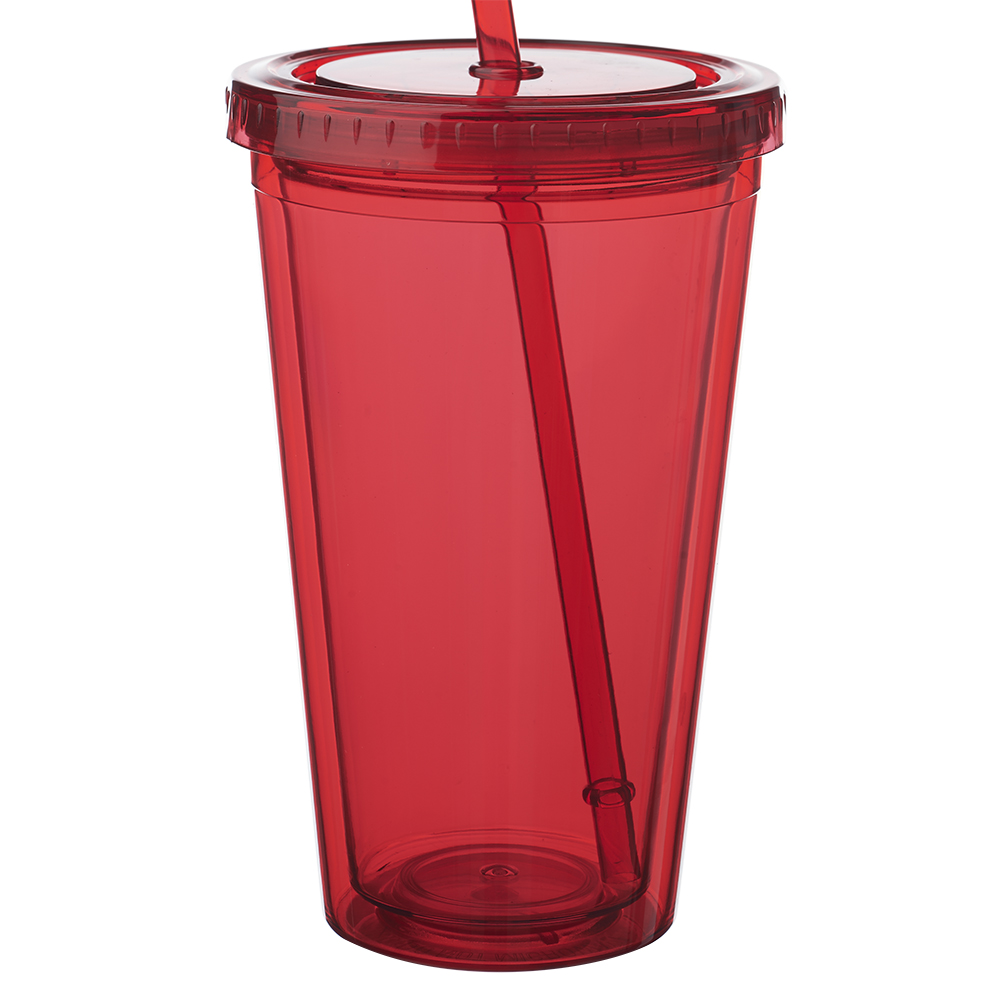 16 oz. Double Wall Acrylic Tumblers With Straws 42