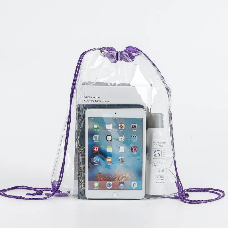 PVC drawstring bag waterproof transparent portable travel 11