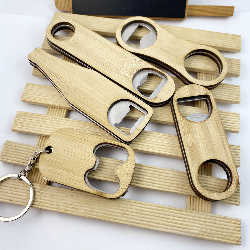 2 in 1 Custom Shape Wooden Key Pendant and Bottle Opener 3