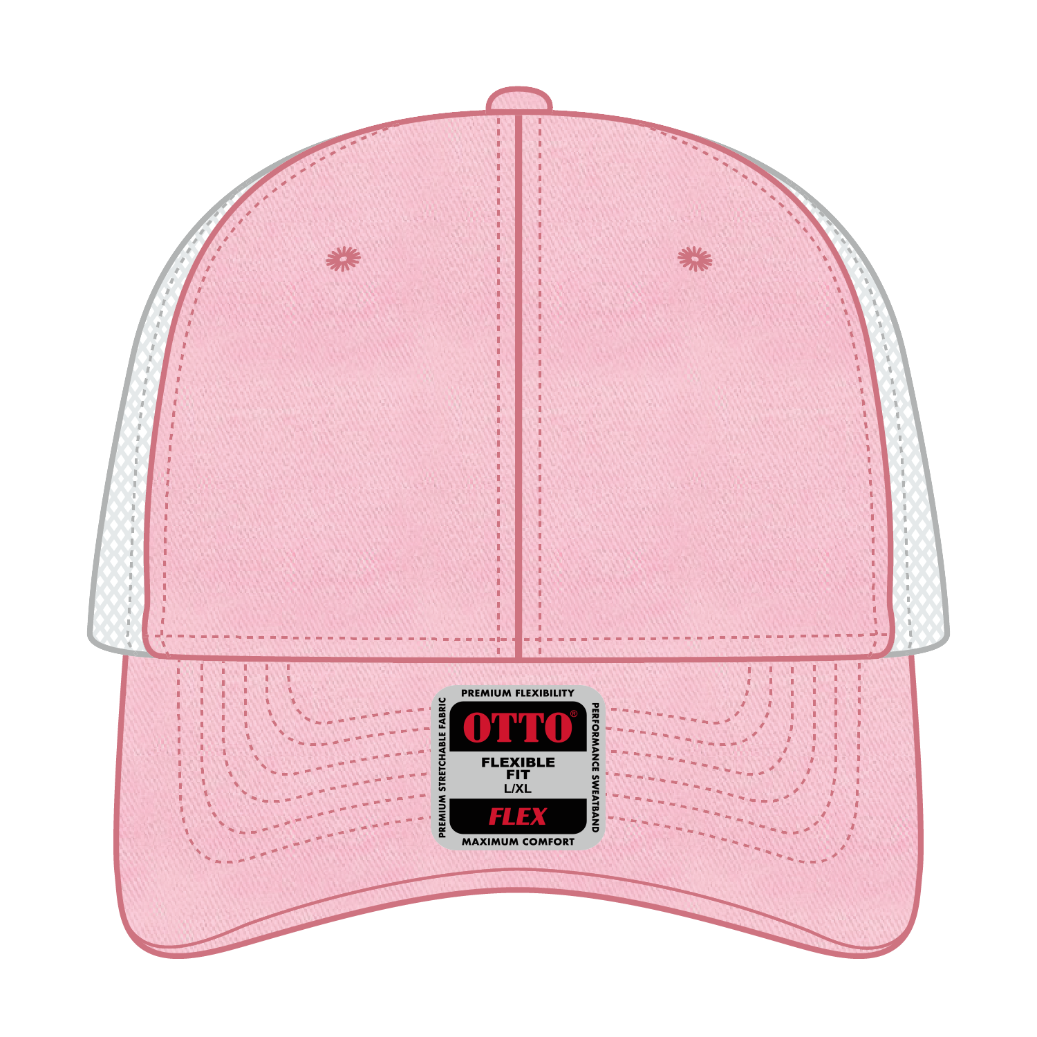 OTTO CAP® OTTO FLEX® Fitted 6 Panel Low Profile Mesh Back Trucker Hat 30