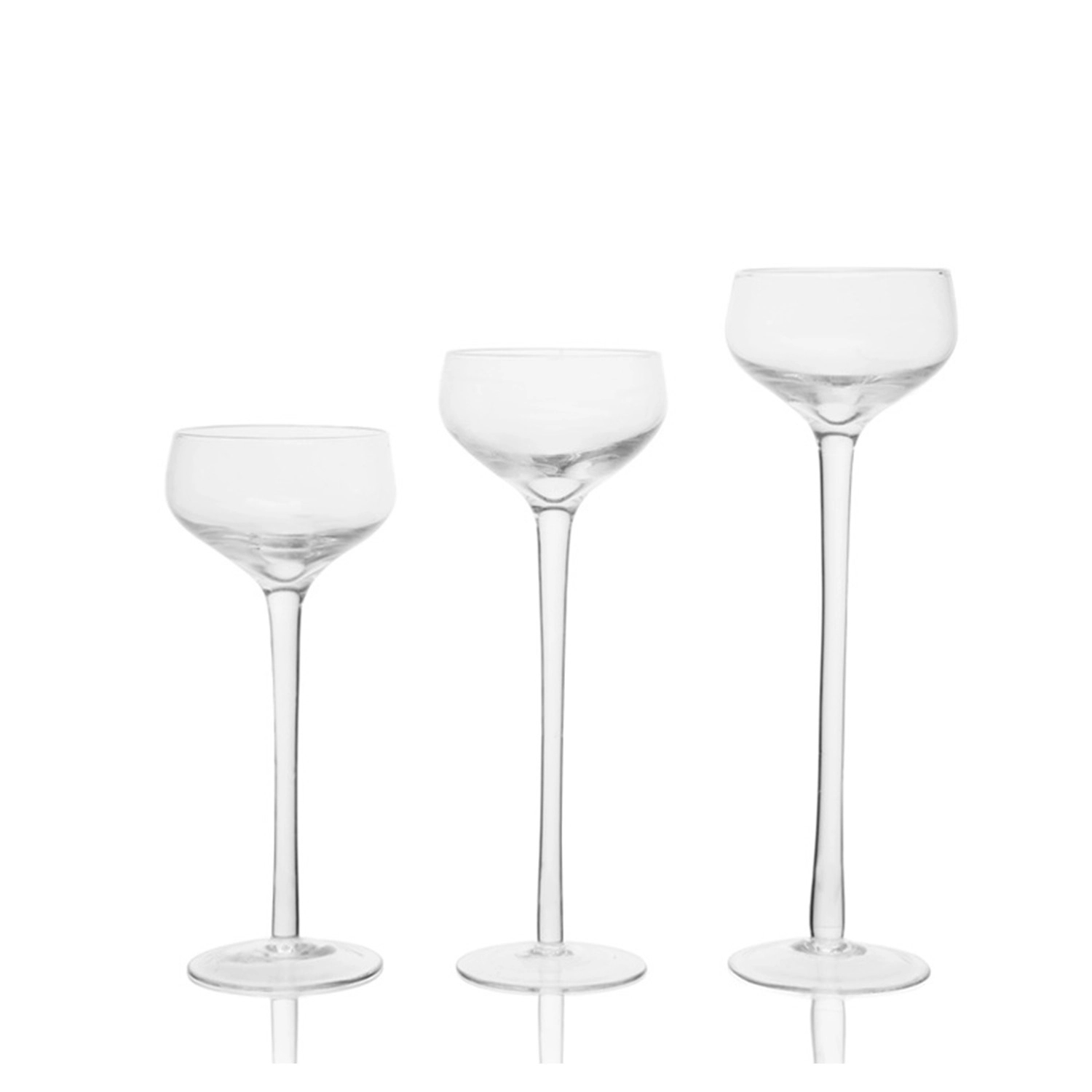 Glass Pillar Candle Holders Set 3