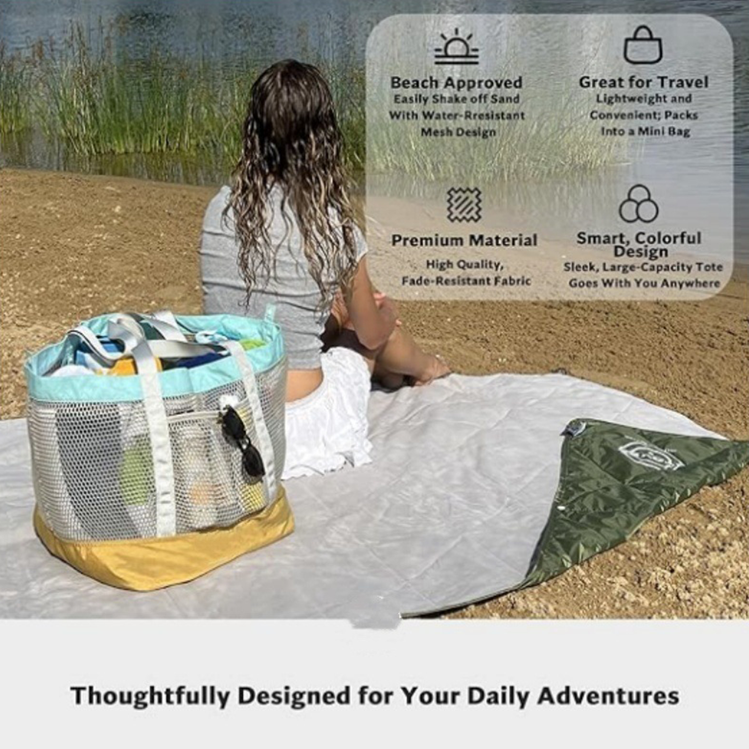 Large Capacity Foldable Nylon Mesh Tote Bag 6