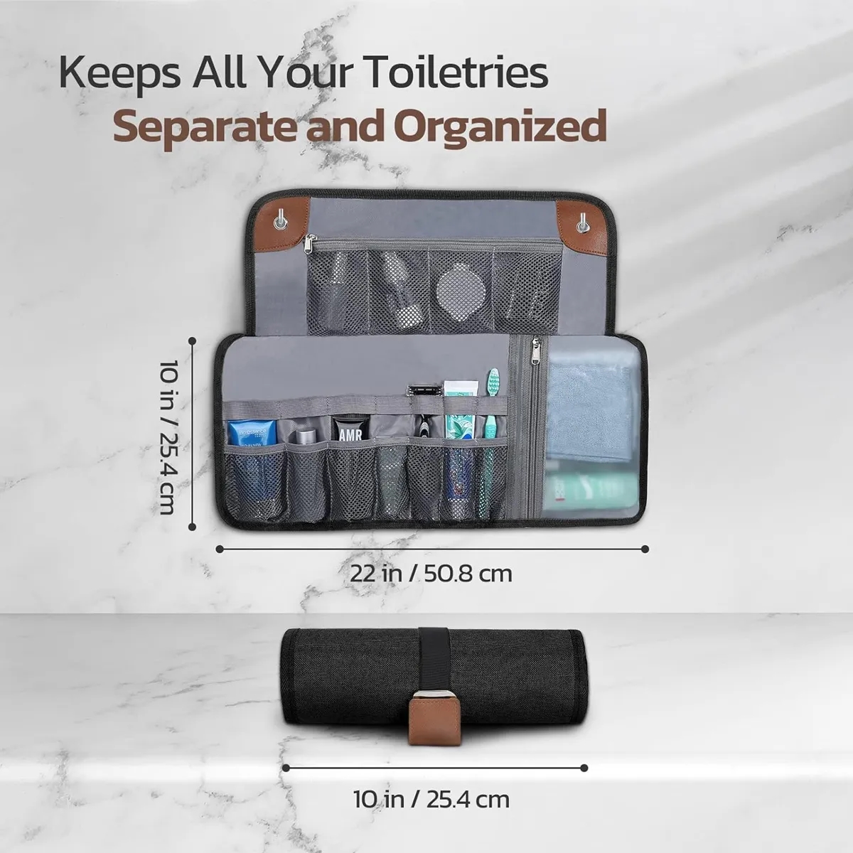 Custom Compact Toiletry Bag for Men with All-Over Printing 3