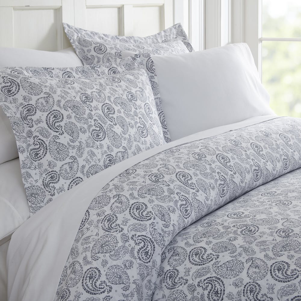 Duvet Cover Sets - Navy Paisley Twin 2 Piece 1