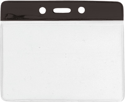 4.10" W x 3.50" H - Horizontal Color Bar Vinyl Badge Holder (Blank) 9