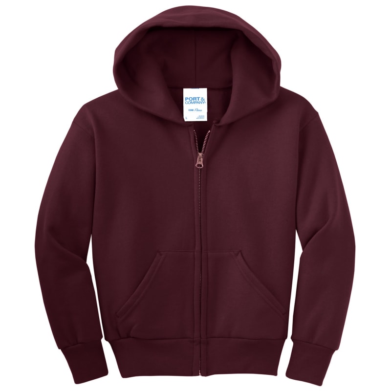 Port & Company - Youth Core Fleece Full-Zip Hooded Sweatshirt. 25