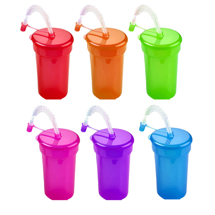 Plastic Kids Party Cups With Lids And Straws 3