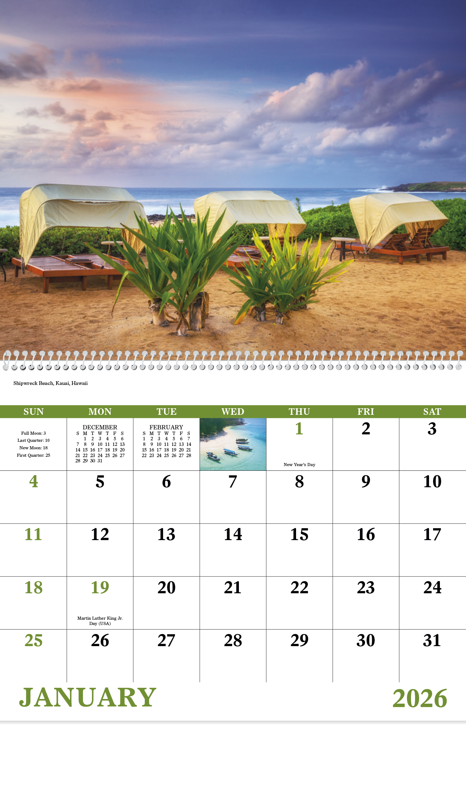 Good Value™ Beach Paradise - Spiral Calendar 7