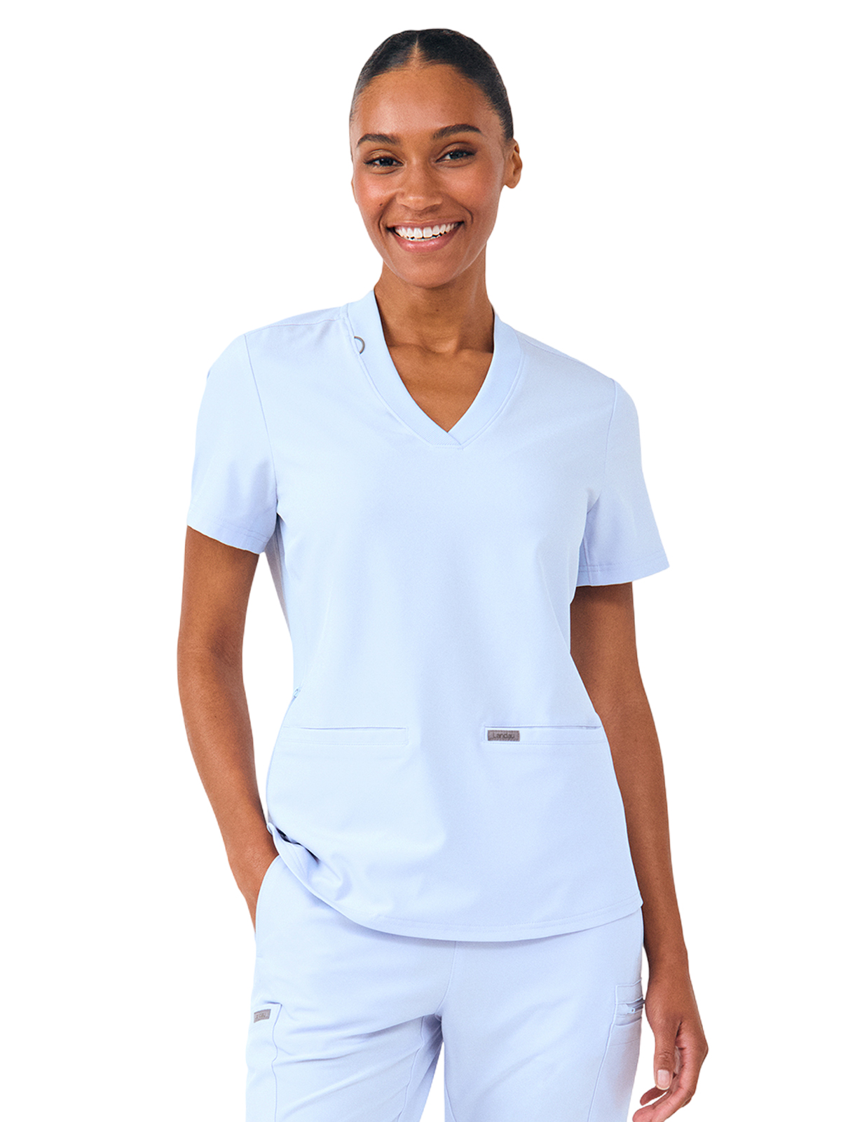 Landau - Forward - Women's Three-Pocket Rib-Knit Neckline V-Neck Top 35