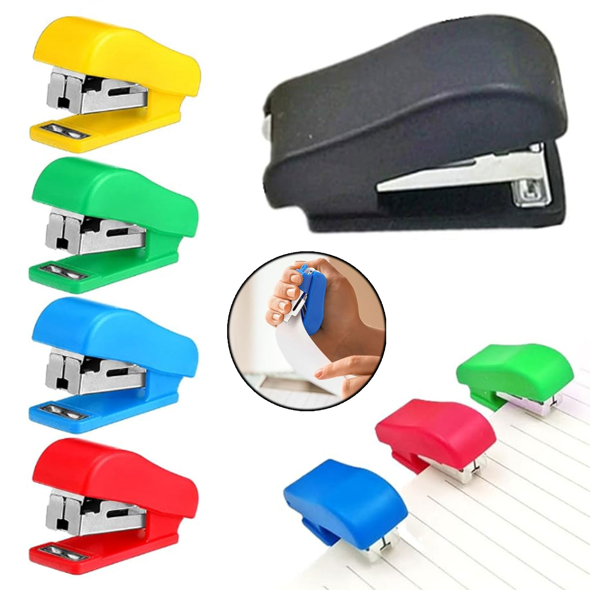 Mini Portable Multicolor Hand Held Desk Staplers 4