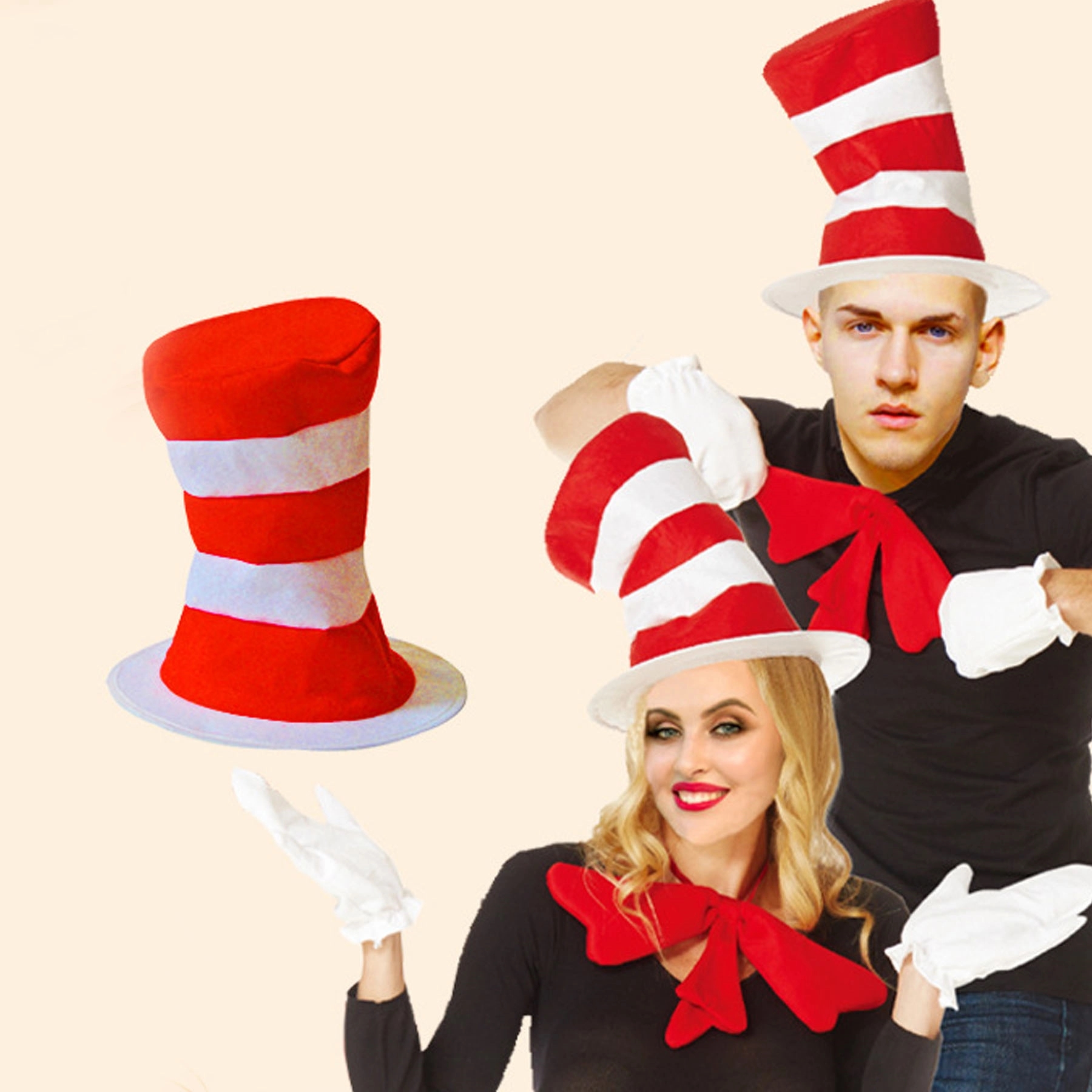 festive Hat Red / White Stripes 2