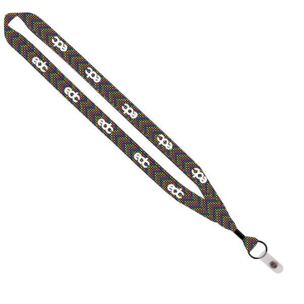 3/4" Dye-Sublimated Lanyard with Metal Crimp & Metal Split-Ring 32