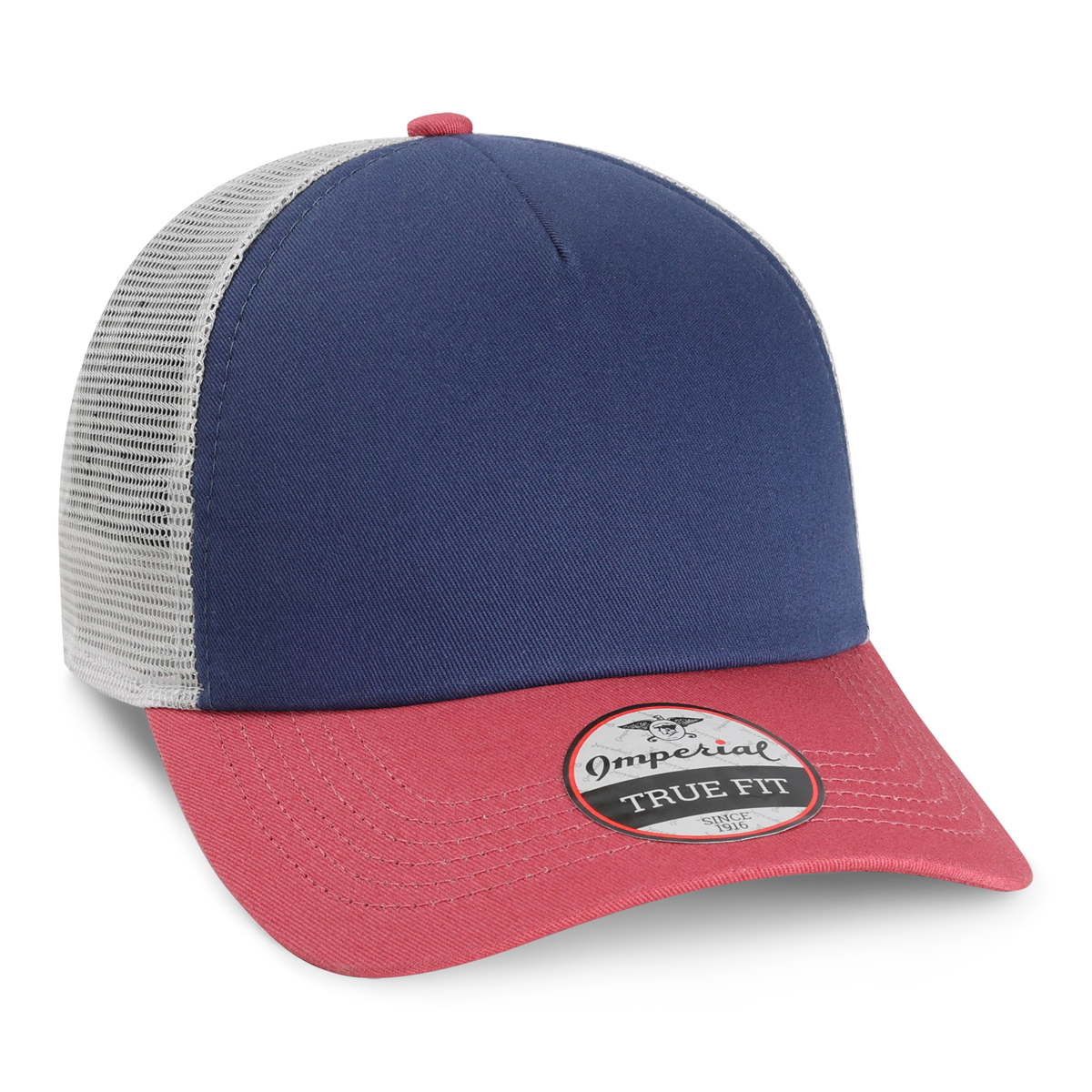 Imperial 1287 5-Panel North Country Trucker Hat w/ Leatherette Patches or Embroidery 34