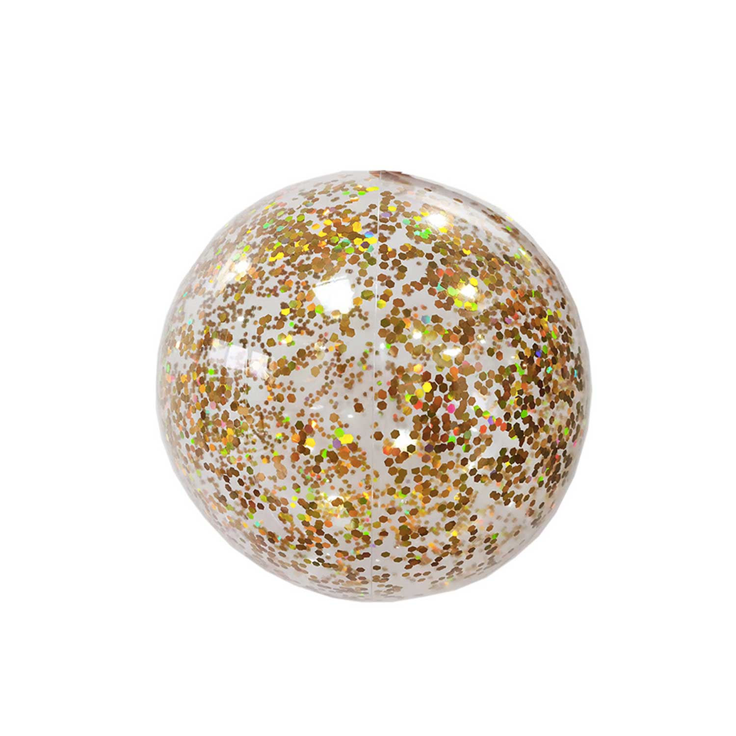 16/24in PVC Inflatable Beach Ball - Transparent Glitter Toy 2