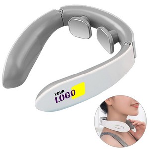 White Electric Pulse Neck Massager With Magnetic Electrode Pads 10