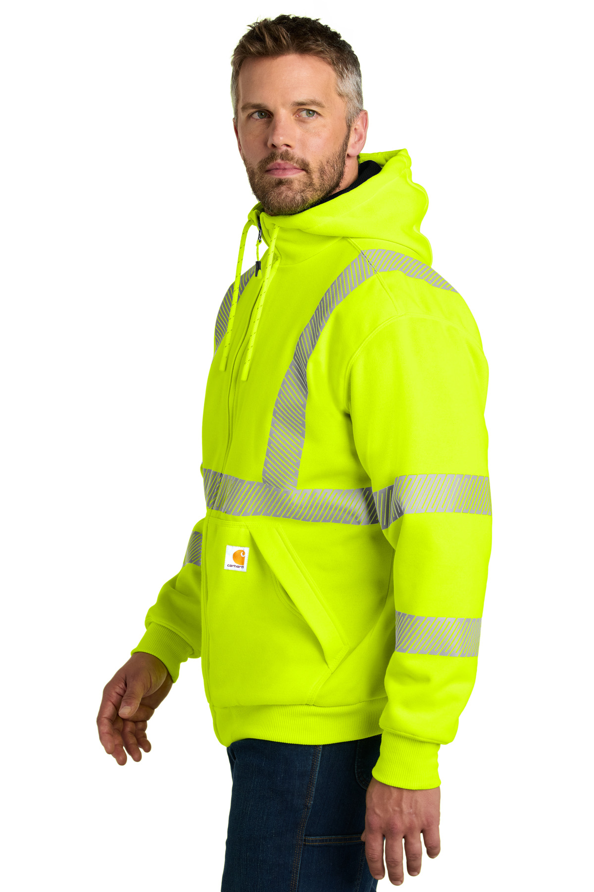 Carhartt ANSI 107 Class 3 Lined Full-Zip Sweatshirt CT104988, custom hoodie or sweatshirt with logo imprint 5