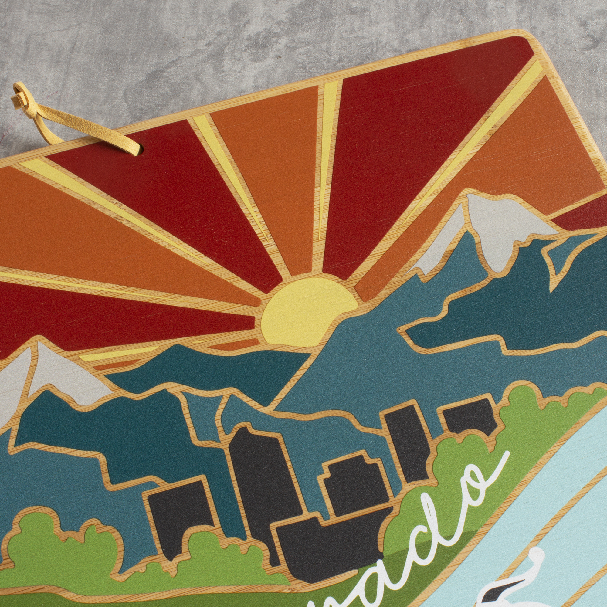 Colorado State Shaped Cutting and Serving Board with Artwork by Summer Stokes 7