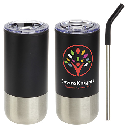 Oxford 16 oz Stainless Steel/Polypropylene Tumbler with Straw 8
