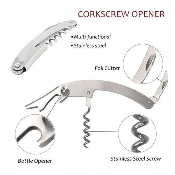 High-Quality Wine Opener Kit - Elegant Corkscrew Set 7
