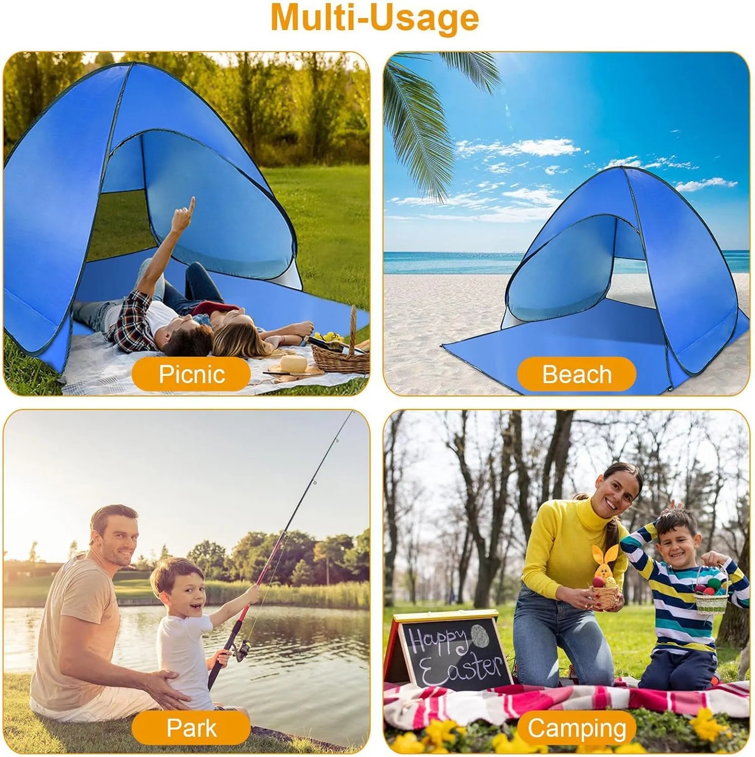 Beach Tent UV Protection Waterproof Portable Shade 8