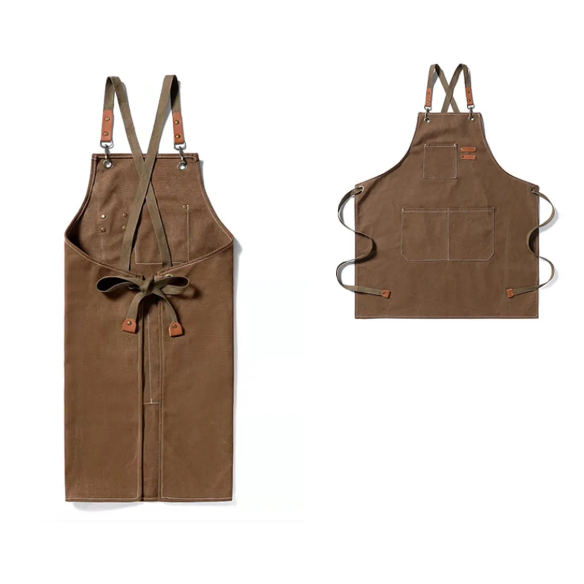 Lightweight Canvas Cross Back Chef Cotton Aprons 8