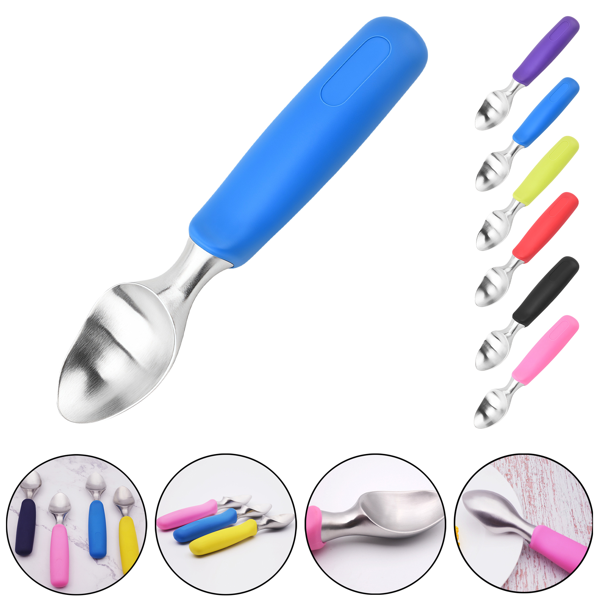 Macaron Color Stainless Steel Ice Cream Scoop for Home Use 5