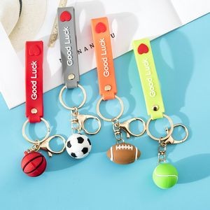 Vibrant 3D Balls PVC Keychain Ring 6