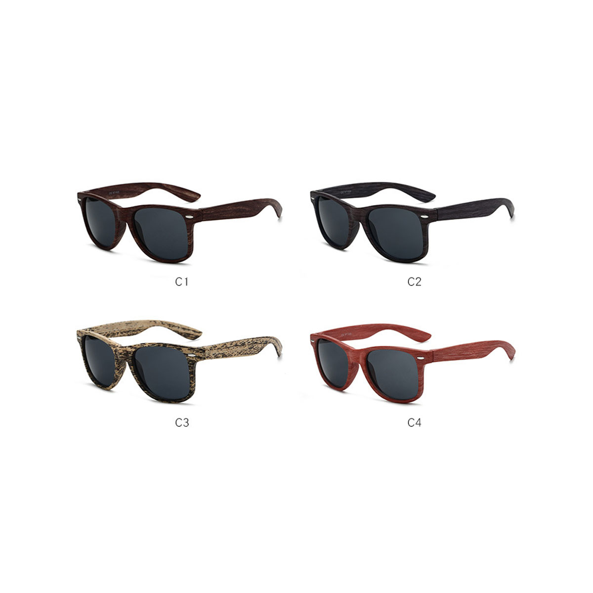 Retro Faux Wood Sunglasses 2