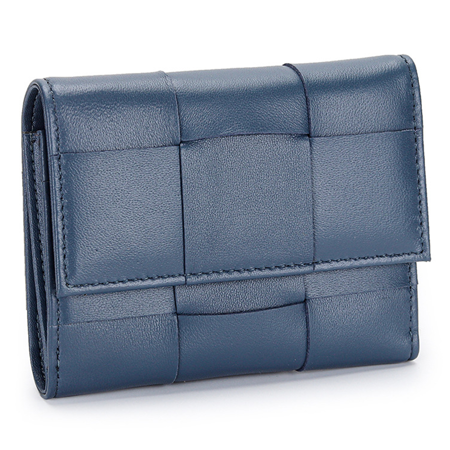 Genuine Leather Stylishly woven short coin purse 6