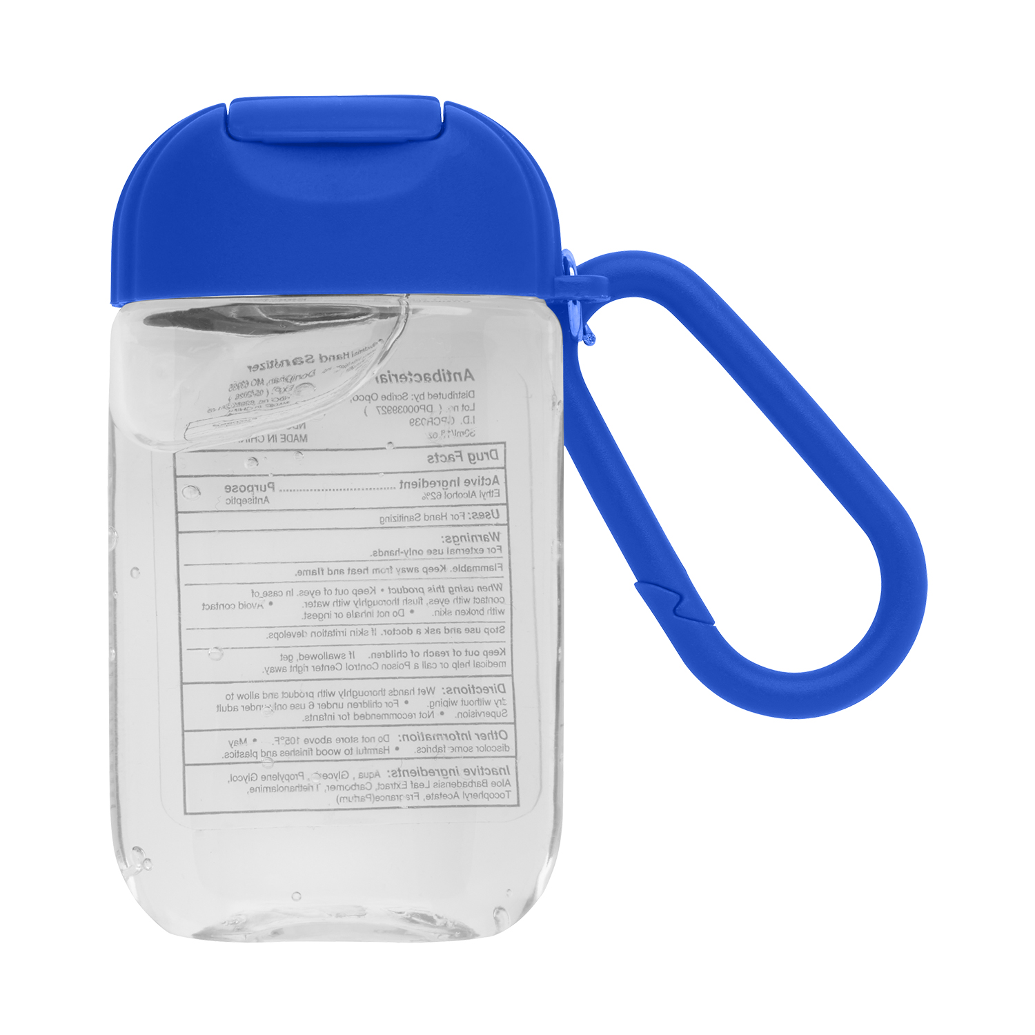 1 oz Hand Sanitizer Gel and Carabiner