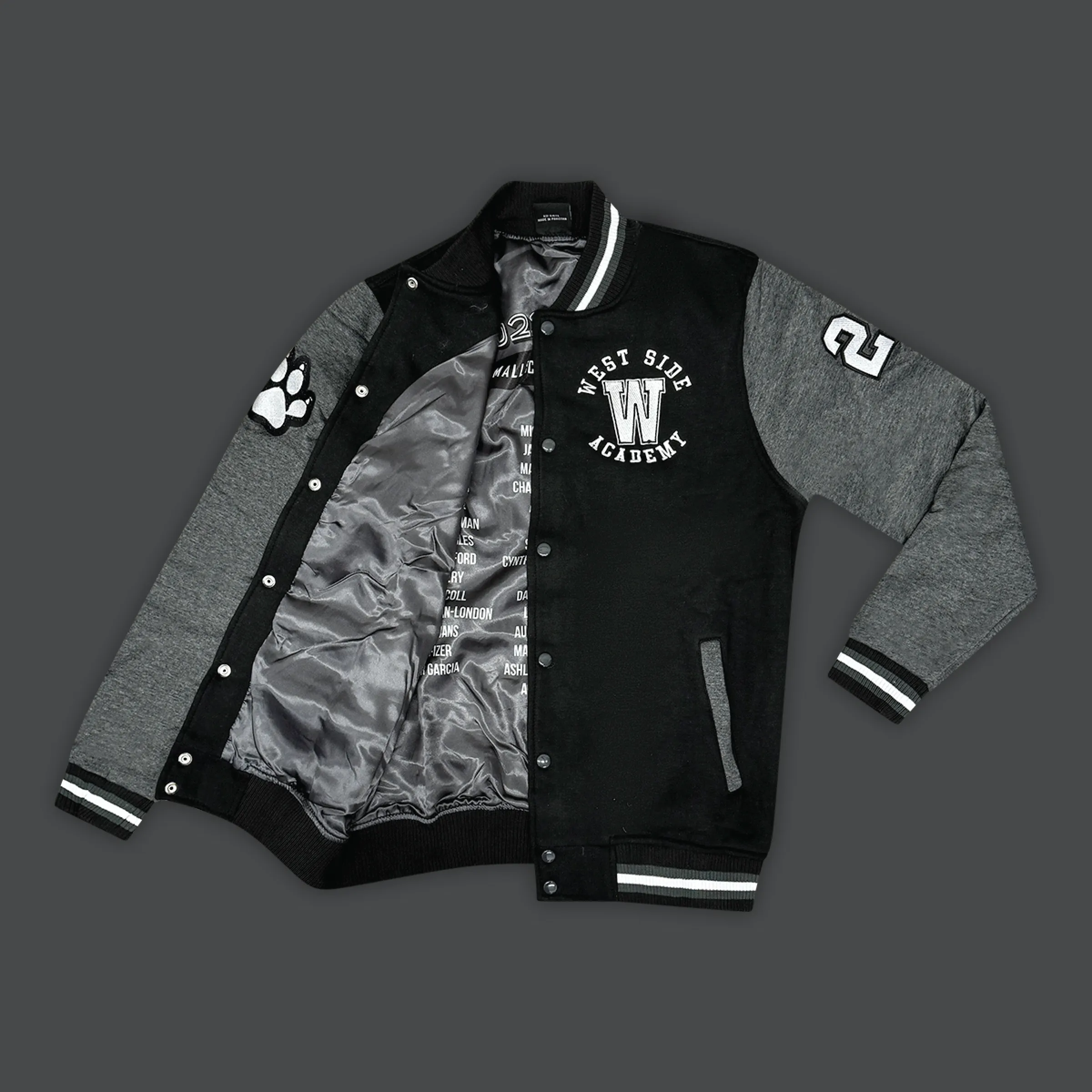 Cotton Fleece Varsity Jacket With Custom Printed Lining 11