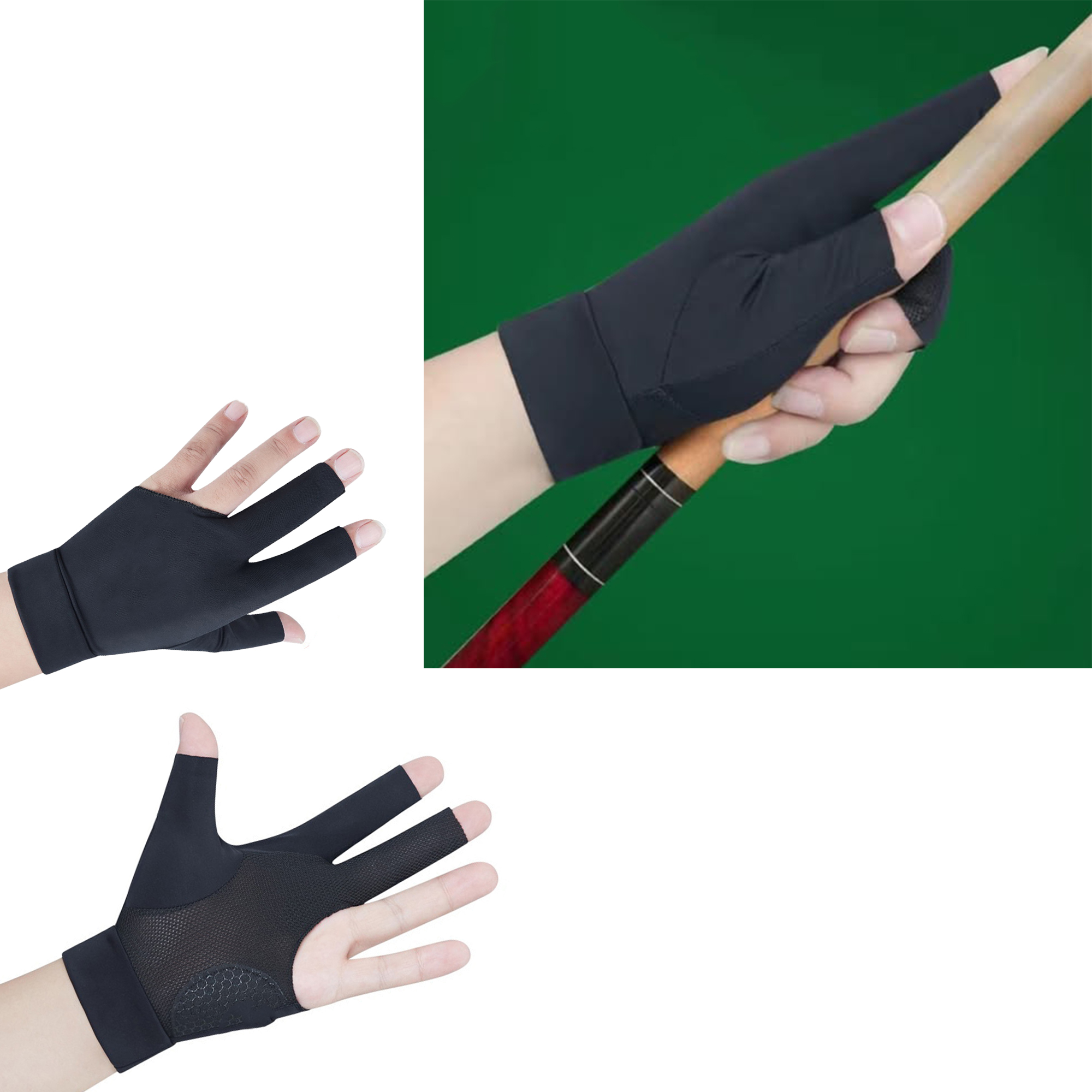 Three-Finger Billiard Glove with Anti-Slip Silicone Palm 7