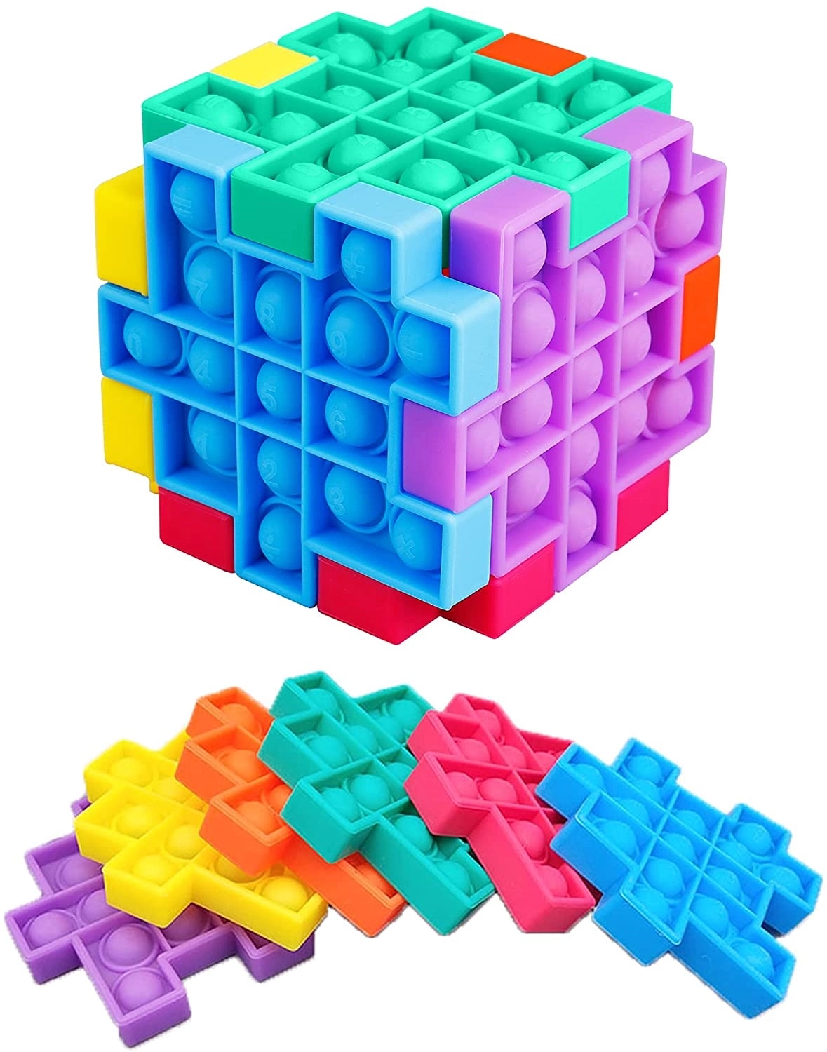 Pops Fidget Sensory it Puzzle Cube Toys Set Pack of 6 Pices 1