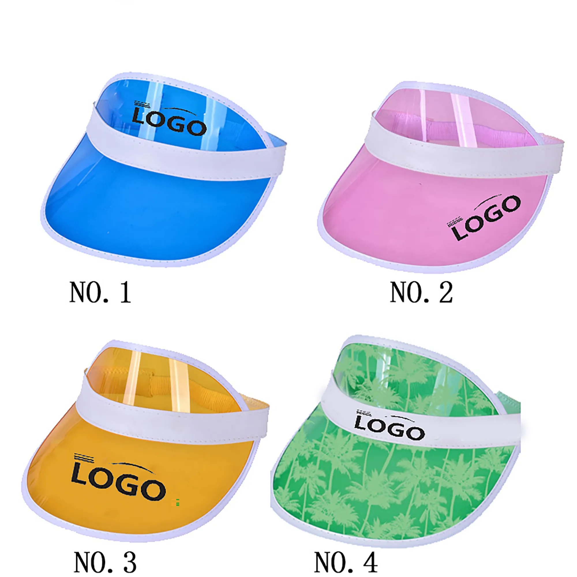 Clear Plastic Outdoor Hollow Top Sun Hat MOQ 100PCS 22