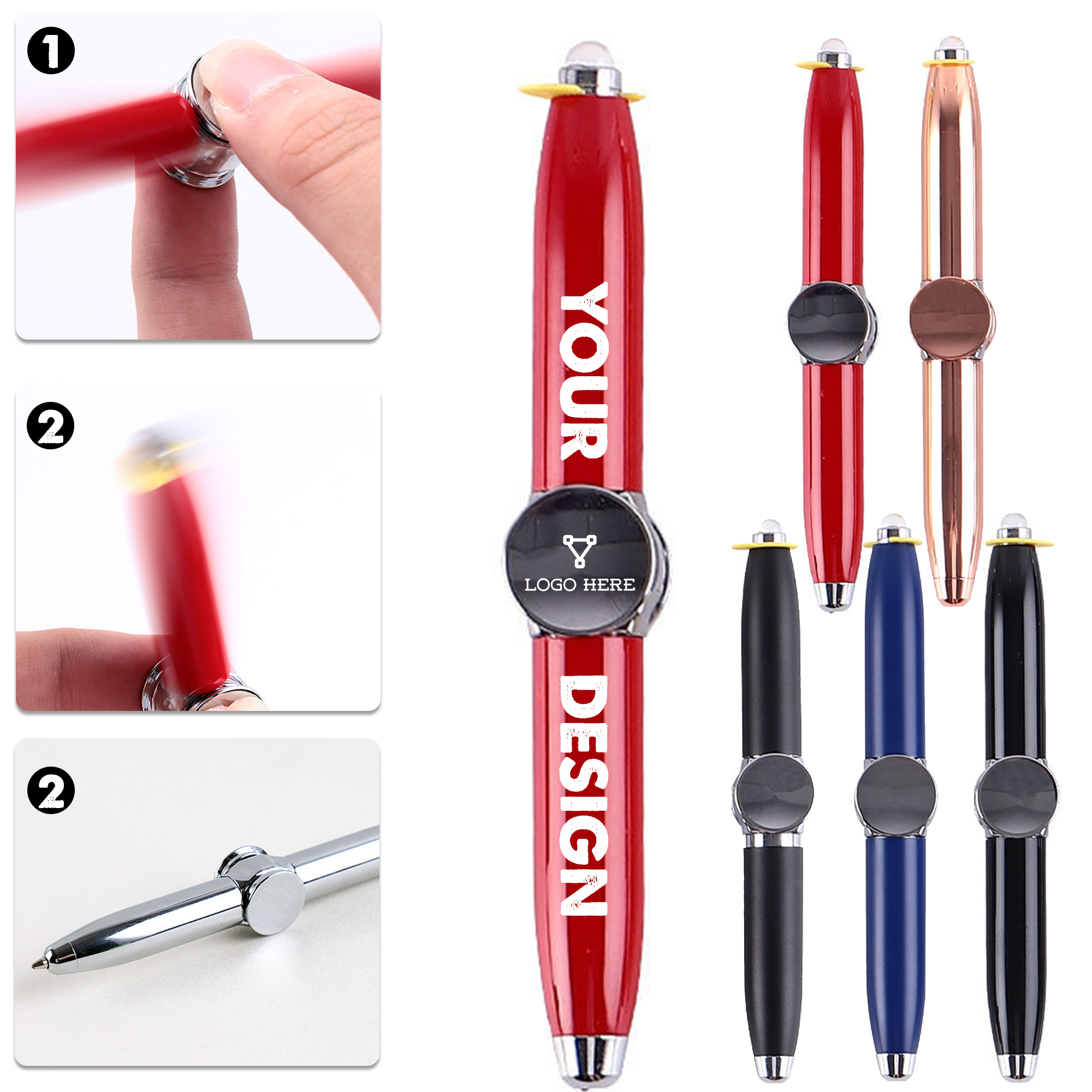 Spinning Gyro Pen With Led Light 2