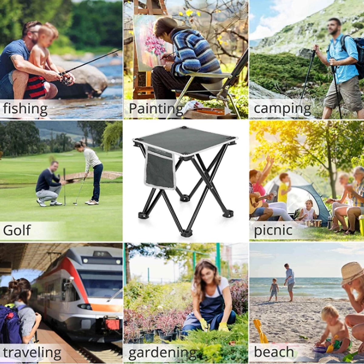 Custom Heavy Duty Outdoor Portable Folding Camping Stool 5